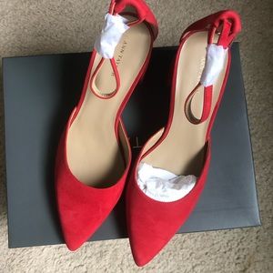 Electric cherry suede block heel